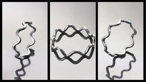 Wave Band Ring, Sterling Silver, Twisted Wavy Band, Waves ring, Wave Band Ring, Beat Ring, Twisty Ring, Undulating ring, Stackable Ring
