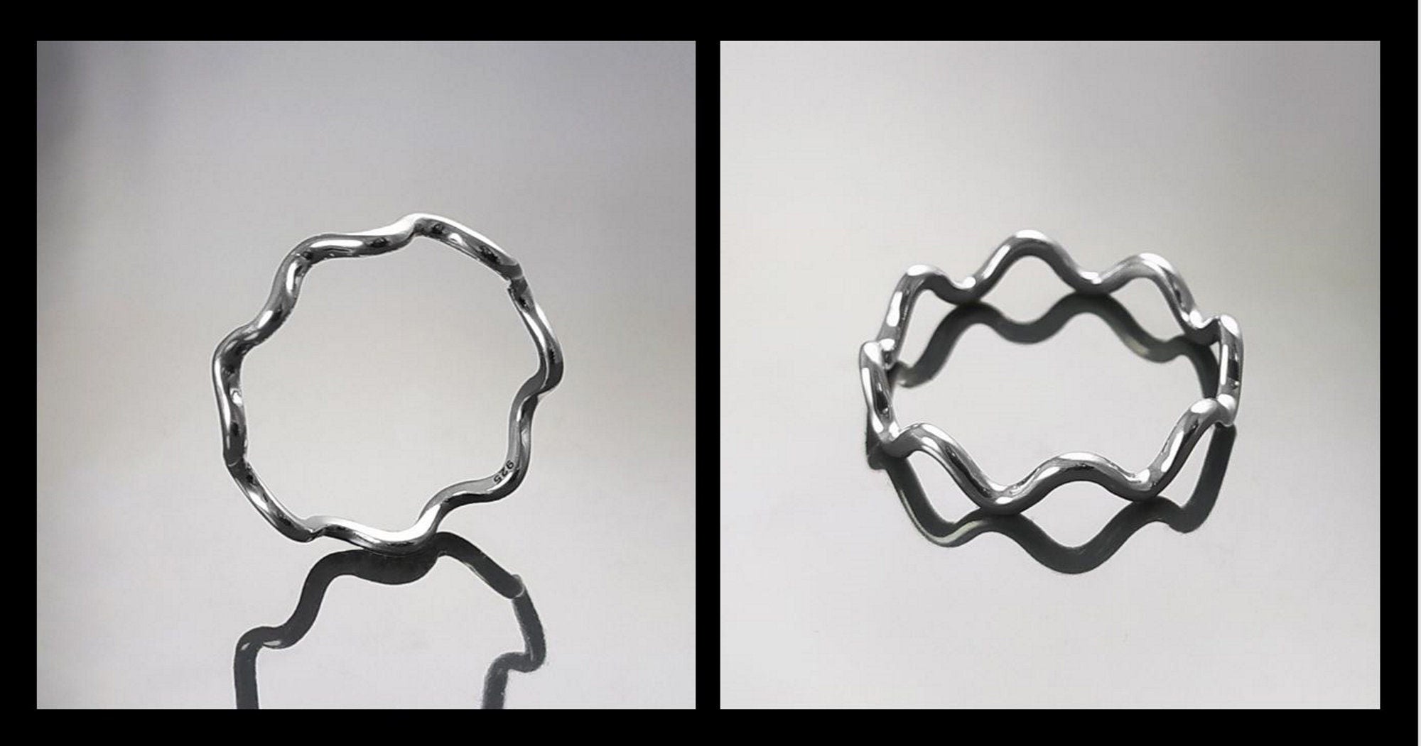 Wave Band Ring, Sterling Silver, Twisted Wavy Band, Waves ring, Wave Band Ring, Beat Ring, Twisty Ring, Undulating ring, Stackable Ring