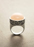 Rose Quartz Sterling Silver Ring, Vintage Victorian Design, Statement Pink Vintage Designed Pattern