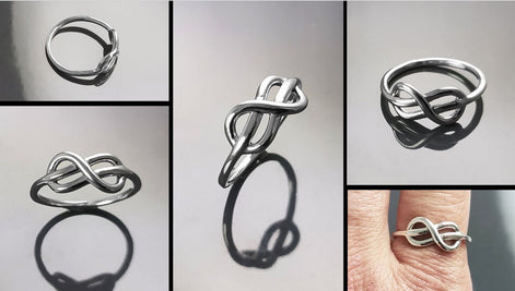 Celtic Promise Ring, Sterling Silver, Infinity Ring, Knot Norse Celtic Crossing Band, Infinite Ring, Sign of Eternal Love or Friendship Gift