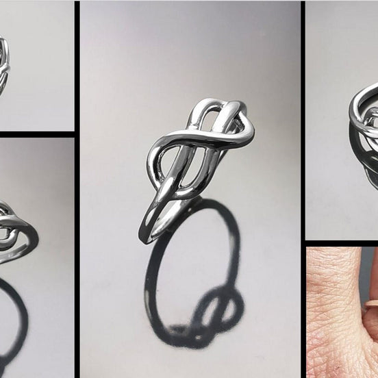 Celtic Promise Ring, Sterling Silver, Infinity Ring, Knot Norse Celtic Crossing Band, Infinite Ring, Sign of Eternal Love or Friendship Gift