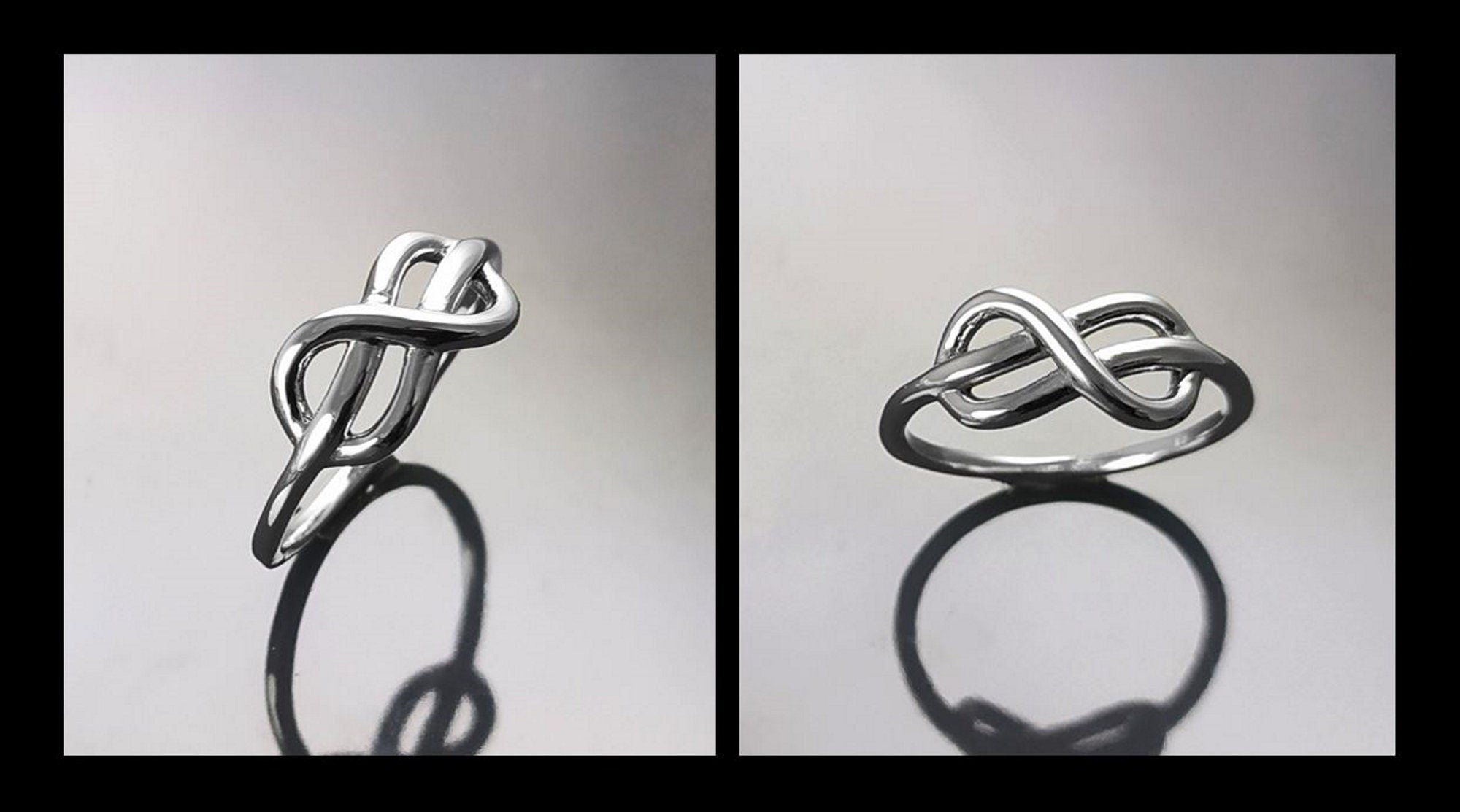 Celtic Promise Ring, Sterling Silver, Infinity Ring, Knot Norse Celtic Crossing Band, Infinite Ring, Sign of Eternal Love or Friendship Gift