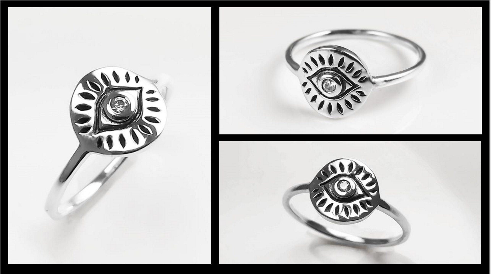 Third Eye Ring, Sterling Silver, Evil Eye Ring, Witch Ring, Evil Eye Jewelry, Witchy Ring, Chakra Open Eye Protection Amulet, Tarot Ring