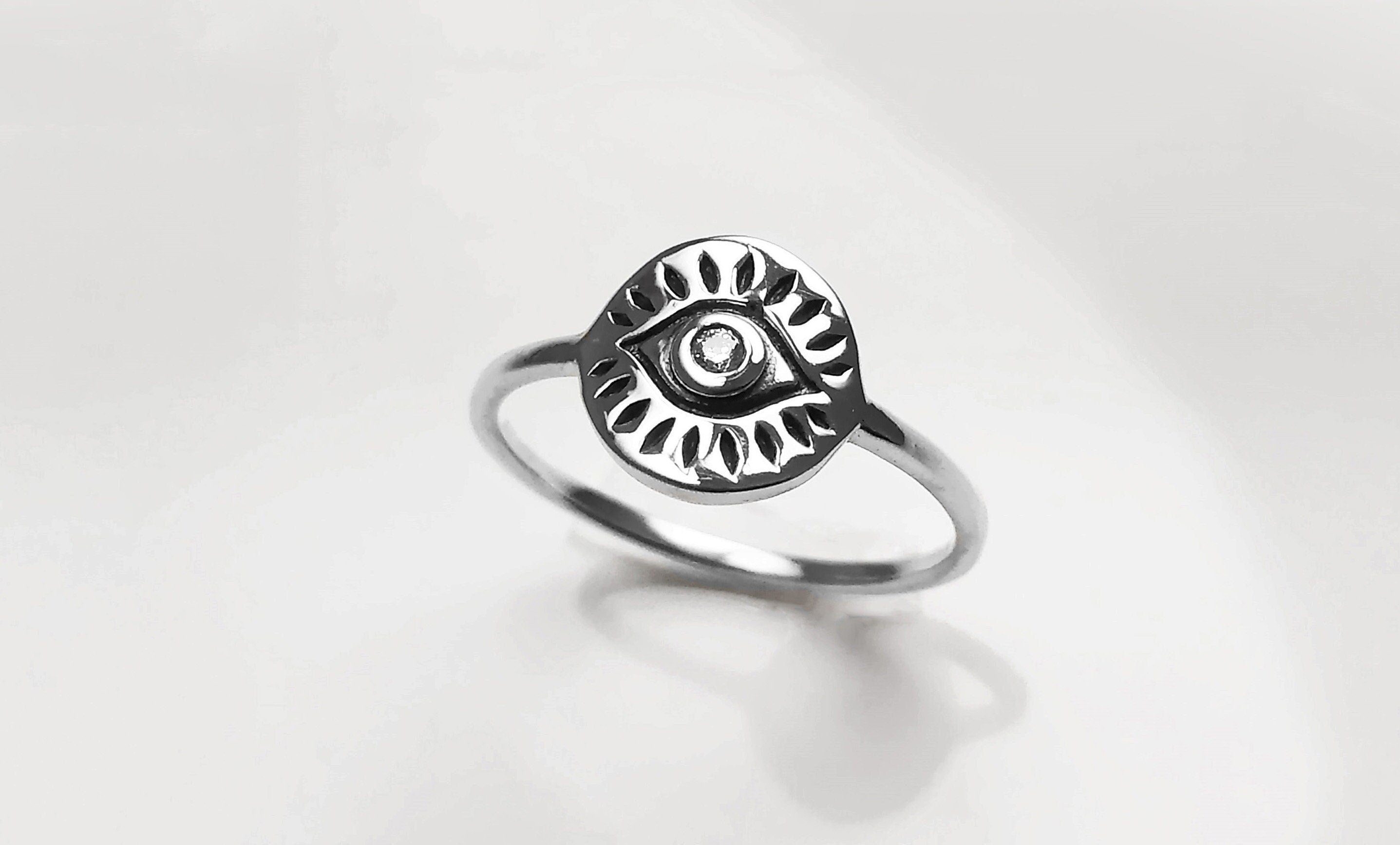 Third Eye Ring, Sterling Silver, Evil Eye Ring, Witch Ring, Evil Eye Jewelry, Witchy Ring, Chakra Open Eye Protection Amulet, Tarot Ring
