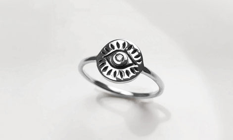 Third Eye Ring, Sterling Silver, Evil Eye Ring, Witch Ring, Evil Eye Jewelry, Witchy Ring, Chakra Open Eye Protection Amulet, Tarot Ring