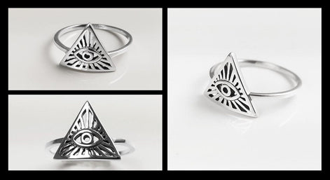 Eye Ring, Sterling Silver, All Seeing Omniscient Eye Jewelry, Eye of God, Tarot Ring, Eye of Providence, Magic Witch Amulet Protection