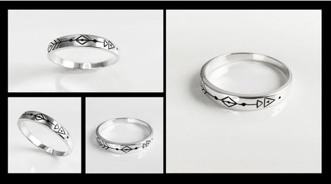 Forward Arrow Ring, Sterling Silver 925, Moving Forward Tattoo Engraved Band Ring, Native Indian Symbol Jewelry, silver Ring, Silver Band
