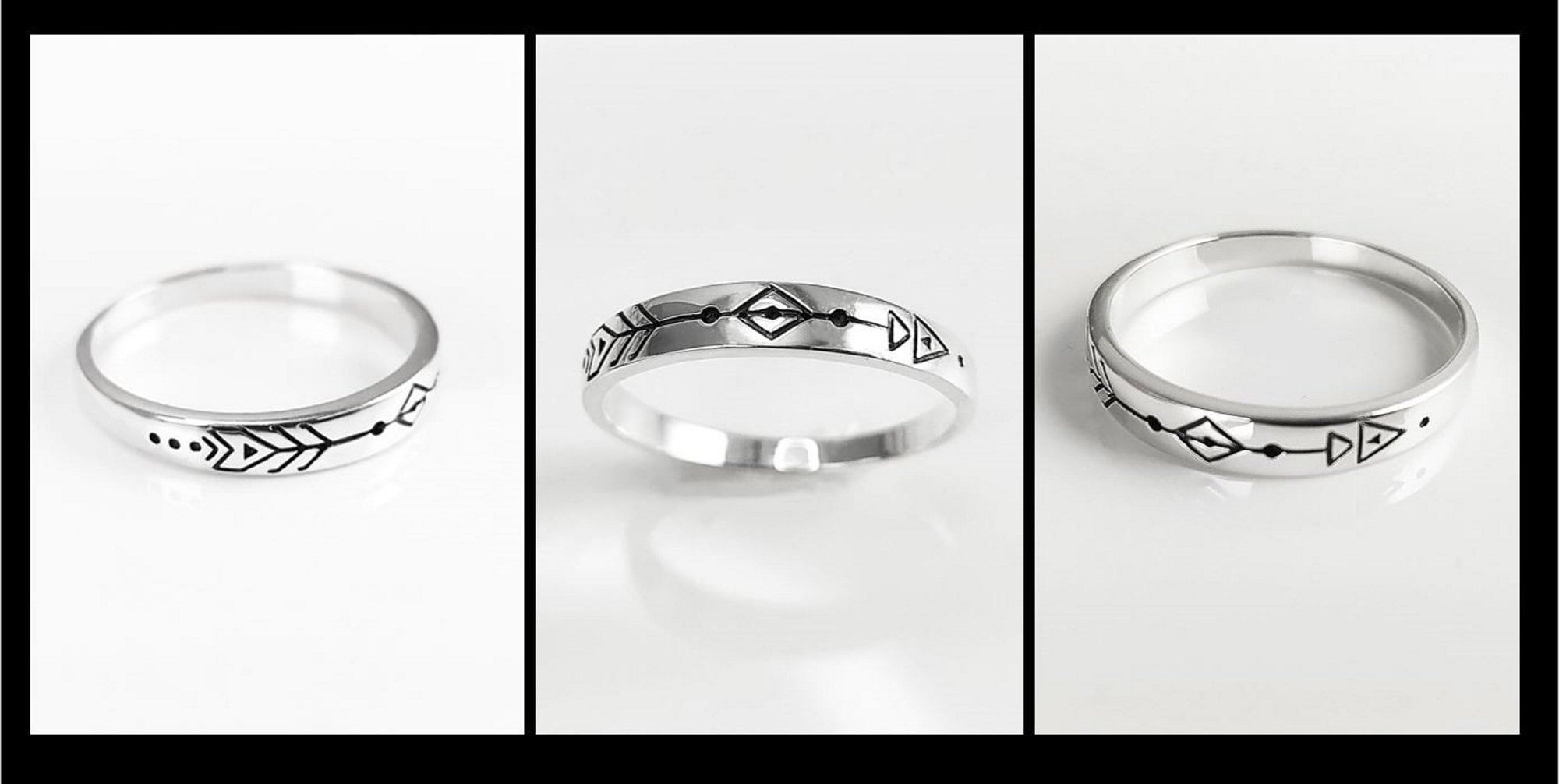 Forward Arrow Ring, Sterling Silver 925, Moving Forward Tattoo Engraved Band Ring, Native Indian Symbol Jewelry, silver Ring, Silver Band
