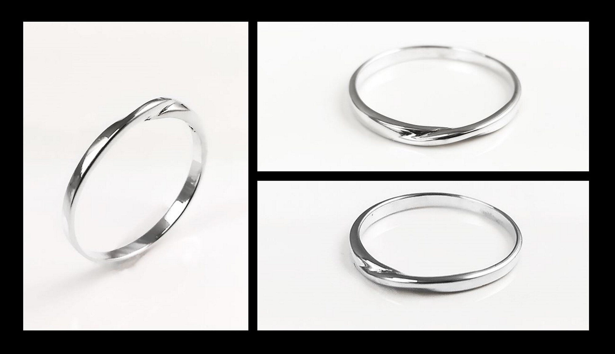 Mobius Ring, Slightly Twisted Band Ring, Sterling Silver, Minimalist Dainty Endless Twist Knot, Promise Ring, Infinity wedding band ring