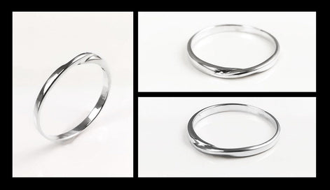 Mobius Ring, Slightly Twisted Band Ring, Sterling Silver, Minimalist Dainty Endless Twist Knot, Promise Ring, Infinity wedding band ring