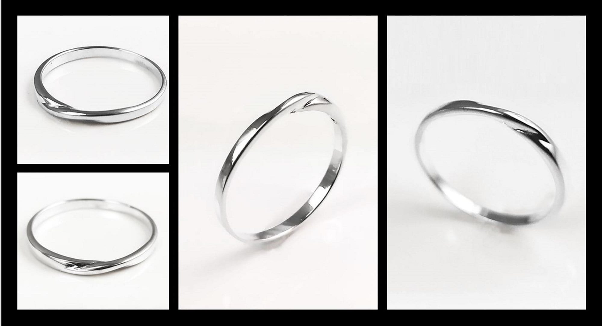 Mobius Ring, Slightly Twisted Band Ring, Sterling Silver, Minimalist Dainty Endless Twist Knot, Promise Ring, Infinity wedding band ring
