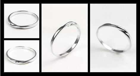 Mobius Ring, Slightly Twisted Band Ring, Sterling Silver, Minimalist Dainty Endless Twist Knot, Promise Ring, Infinity wedding band ring