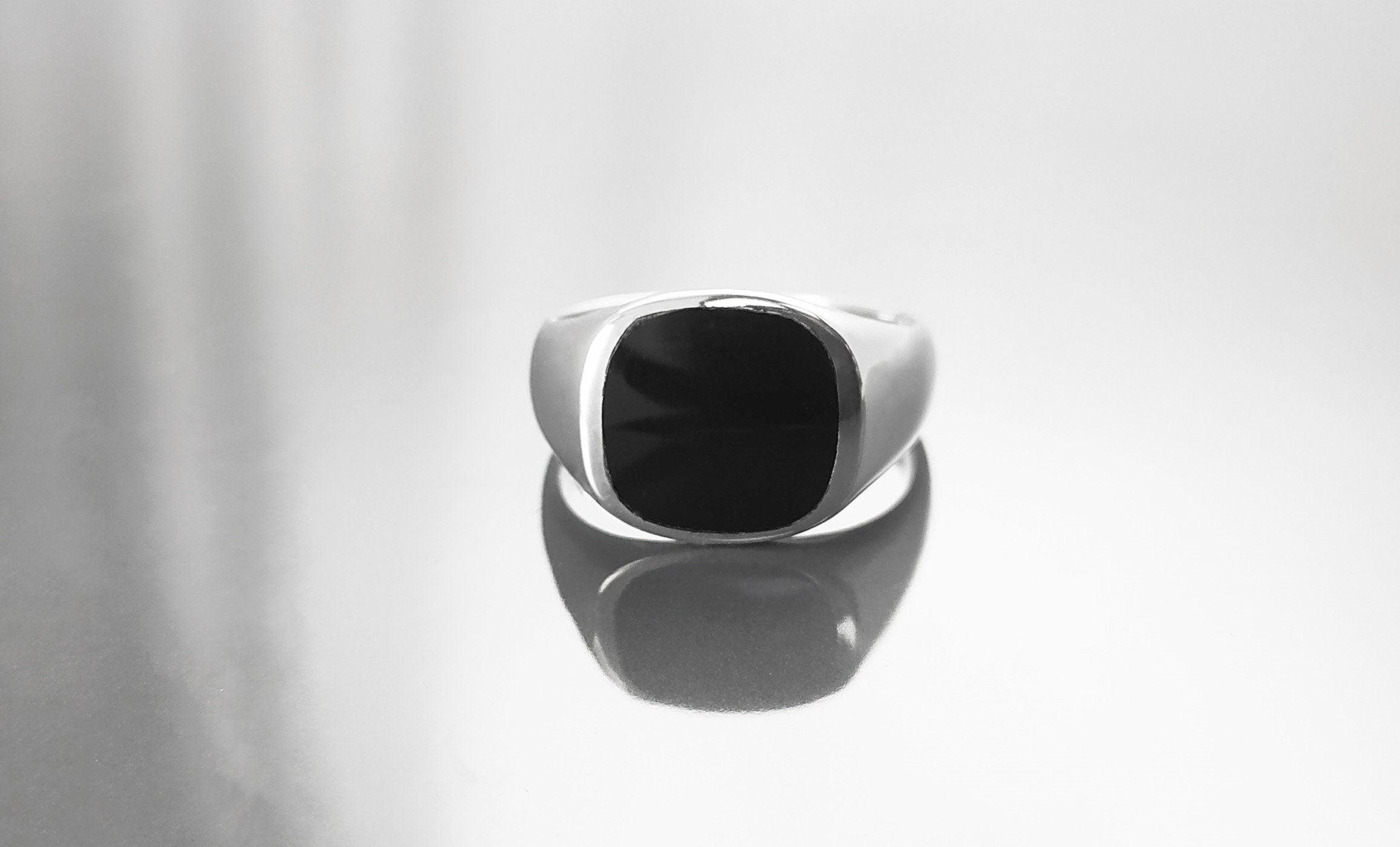Sterling Silver Black Onyx Signet Ring – Modern Hipster Jewelry