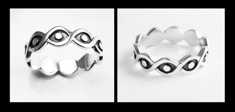 Sterling Silver Third Eye Ring • Evil Eye Protection Jewelry • Good Luck Talisman Band