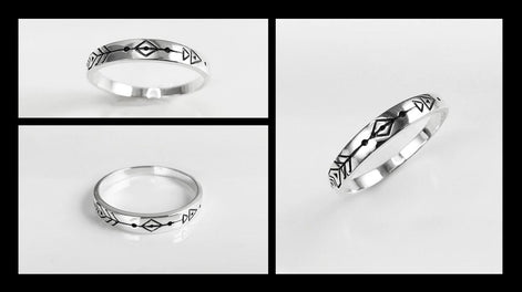 Forward Arrow Ring, Sterling Silver 925, Moving Forward Tattoo Engraved Band Ring, Native Indian Symbol Jewelry, silver Ring, Silver Band