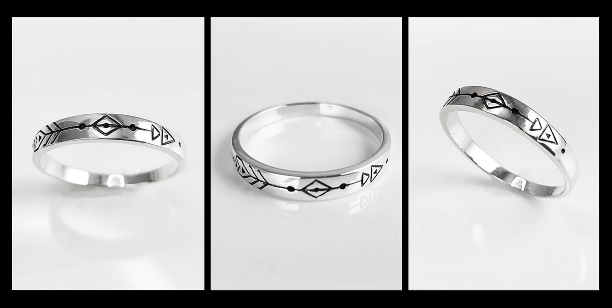 Forward Arrow Ring, Sterling Silver 925, Moving Forward Tattoo Engraved Band Ring, Native Indian Symbol Jewelry, silver Ring, Silver Band