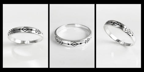 Forward Arrow Ring, Sterling Silver 925, Moving Forward Tattoo Engraved Band Ring, Native Indian Symbol Jewelry, silver Ring, Silver Band