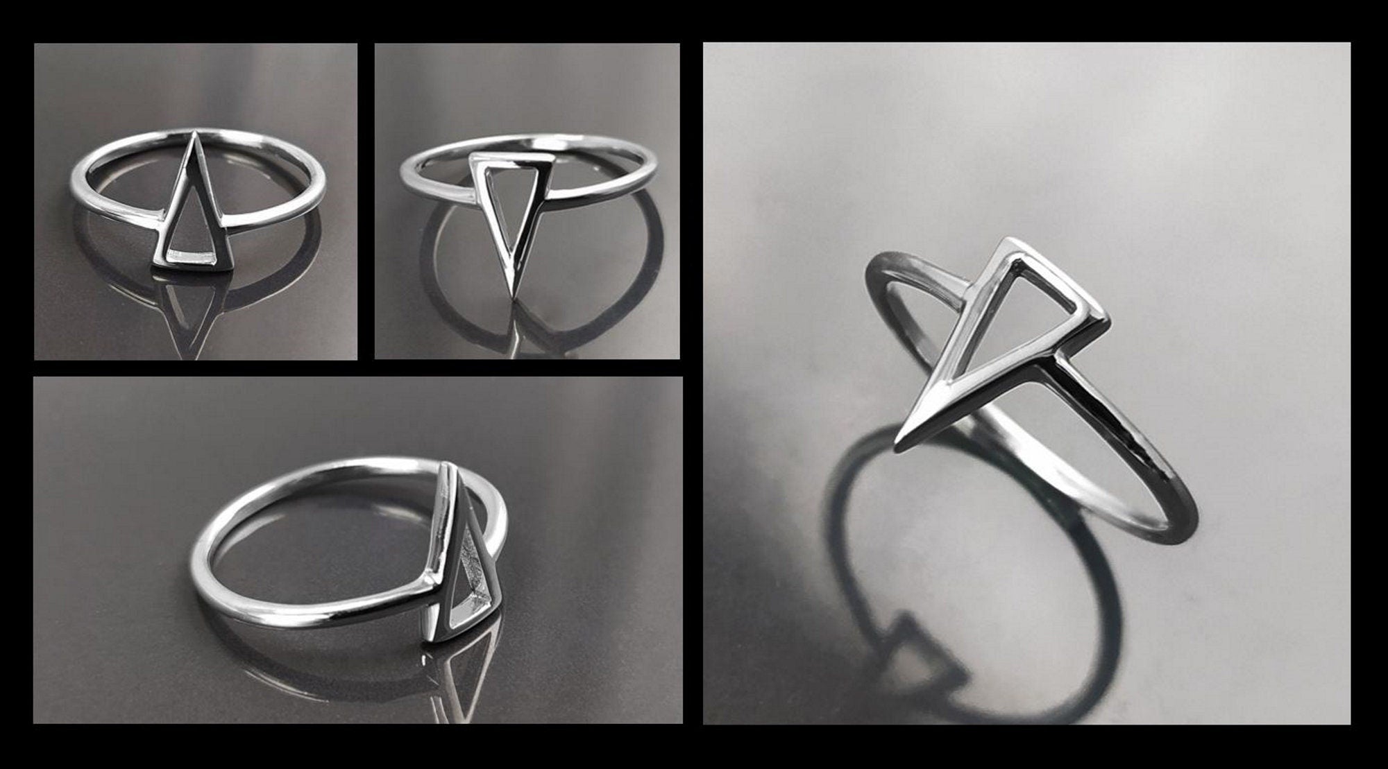 Triangle Ring, Sterling Silver, Spike Ring, Chevron ring, Peak Ring, Delta Ring, Arrow Ring, Arrow Headed Ring, Point Ring, Sharp Ring