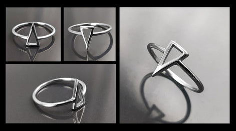 Triangle Ring, Sterling Silver, Spike Ring, Chevron ring, Peak Ring, Delta Ring, Arrow Ring, Arrow Headed Ring, Point Ring, Sharp Ring