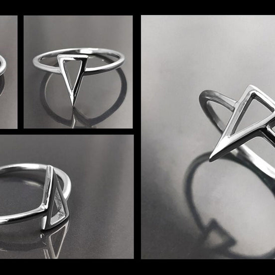 Triangle Ring, Sterling Silver, Spike Ring, Chevron ring, Peak Ring, Delta Ring, Arrow Ring, Arrow Headed Ring, Point Ring, Sharp Ring