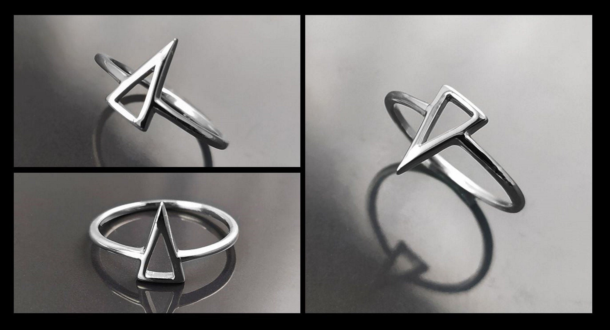 Triangle Ring, Sterling Silver, Spike Ring, Chevron ring, Peak Ring, Delta Ring, Arrow Ring, Arrow Headed Ring, Point Ring, Sharp Ring