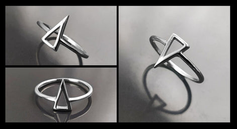 Triangle Ring, Sterling Silver, Spike Ring, Chevron ring, Peak Ring, Delta Ring, Arrow Ring, Arrow Headed Ring, Point Ring, Sharp Ring