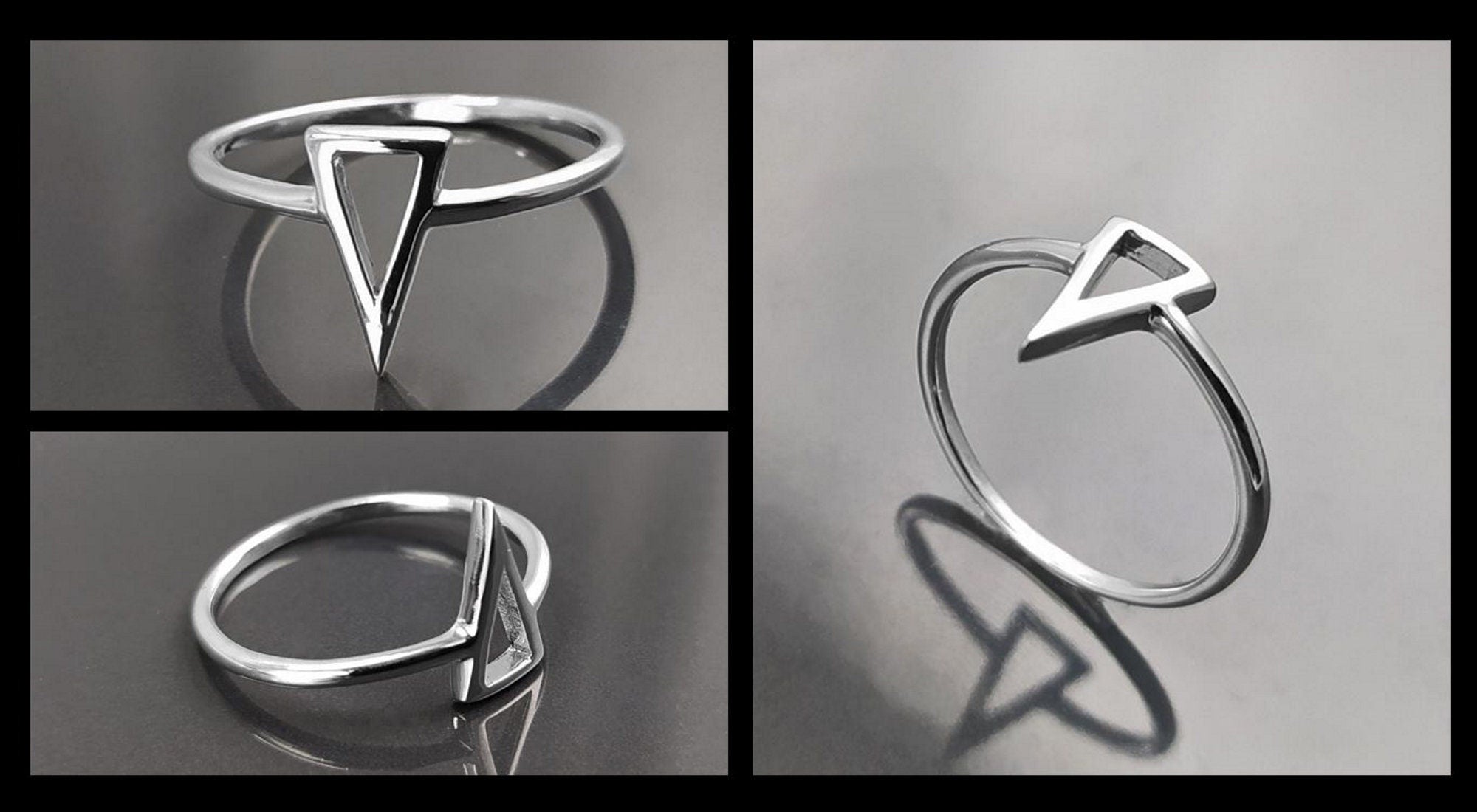 Triangle Ring, Sterling Silver, Spike Ring, Chevron ring, Peak Ring, Delta Ring, Arrow Ring, Arrow Headed Ring, Point Ring, Sharp Ring