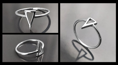 Triangle Ring, Sterling Silver, Spike Ring, Chevron ring, Peak Ring, Delta Ring, Arrow Ring, Arrow Headed Ring, Point Ring, Sharp Ring