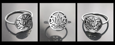 Bague Lotus, argent 925, bijou spirituel bouddhiste zen, bague yoga, bague mandala, bague chakra ouvert, cadeau esprit oriental asiatique