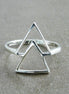 925 Sterling Silver Triangle Ring • Minimalist Geometric Band • Symbolic Jewelry