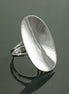 Handmade Sterling Silver Oval Ring, Polished Mirror Finish, Modern Minimalist Jewelry