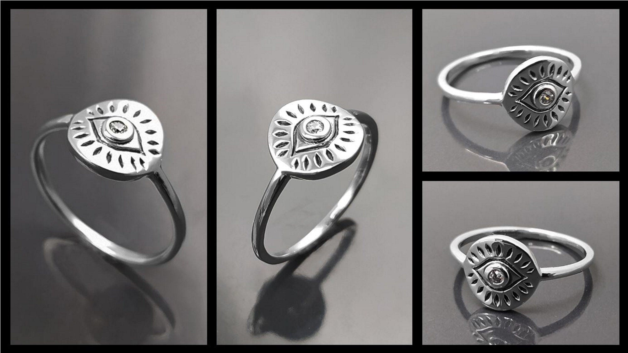 Third Eye Ring, Sterling Silver, Evil Eye Ring, Witch Ring, Evil Eye Jewelry, Witchy Ring, Chakra Open Eye Protection Amulet, Tarot Ring