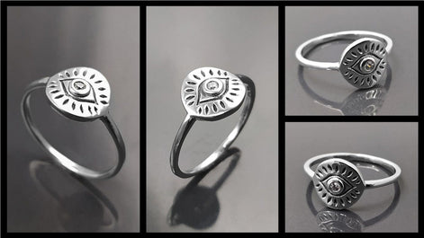 Third Eye Ring, Sterling Silver, Evil Eye Ring, Witch Ring, Evil Eye Jewelry, Witchy Ring, Chakra Open Eye Protection Amulet, Tarot Ring