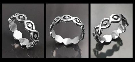 Sterling Silver Third Eye Ring • Evil Eye Protection Jewelry • Good Luck Talisman Band