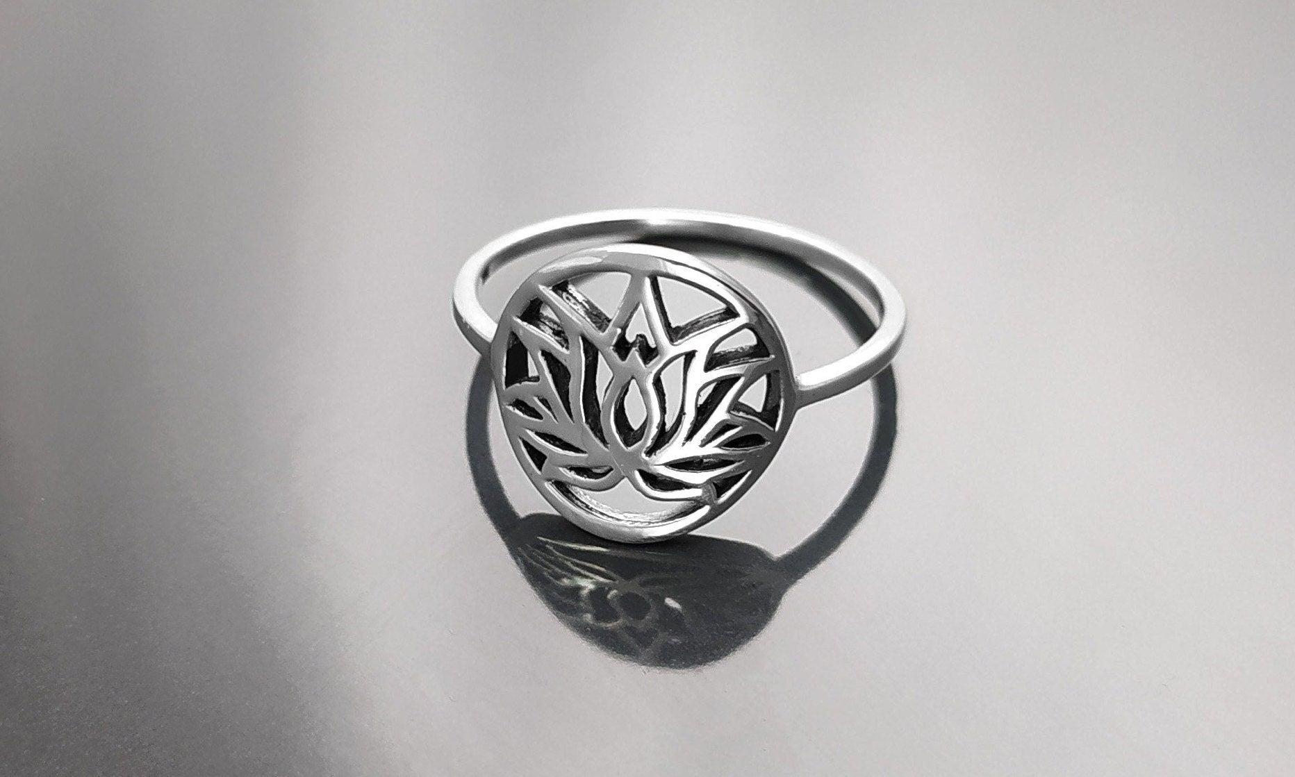Bague Lotus, argent 925, bijou spirituel bouddhiste zen, bague yoga, bague mandala, bague chakra ouvert, cadeau esprit oriental asiatique
