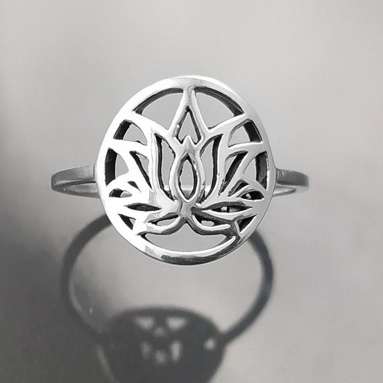 Bague Lotus, argent 925, bijou spirituel bouddhiste zen, bague yoga, bague mandala, bague chakra ouvert, cadeau esprit oriental asiatique