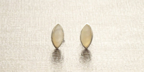 Oval Mother of Pearl Earrings and Pendant Set, Sterling Silver, White Shell Jewelry