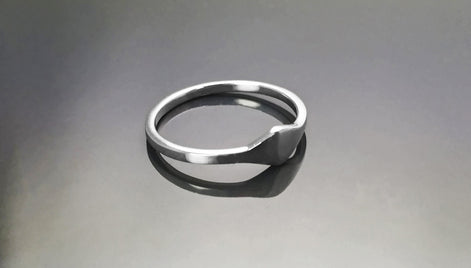 Stackable Curved Ring by KRAMIKE • Sterling Silver • Minimalist Stacking Wave Band • Engravable Initials Jewelry • Customizable Gift • KR684