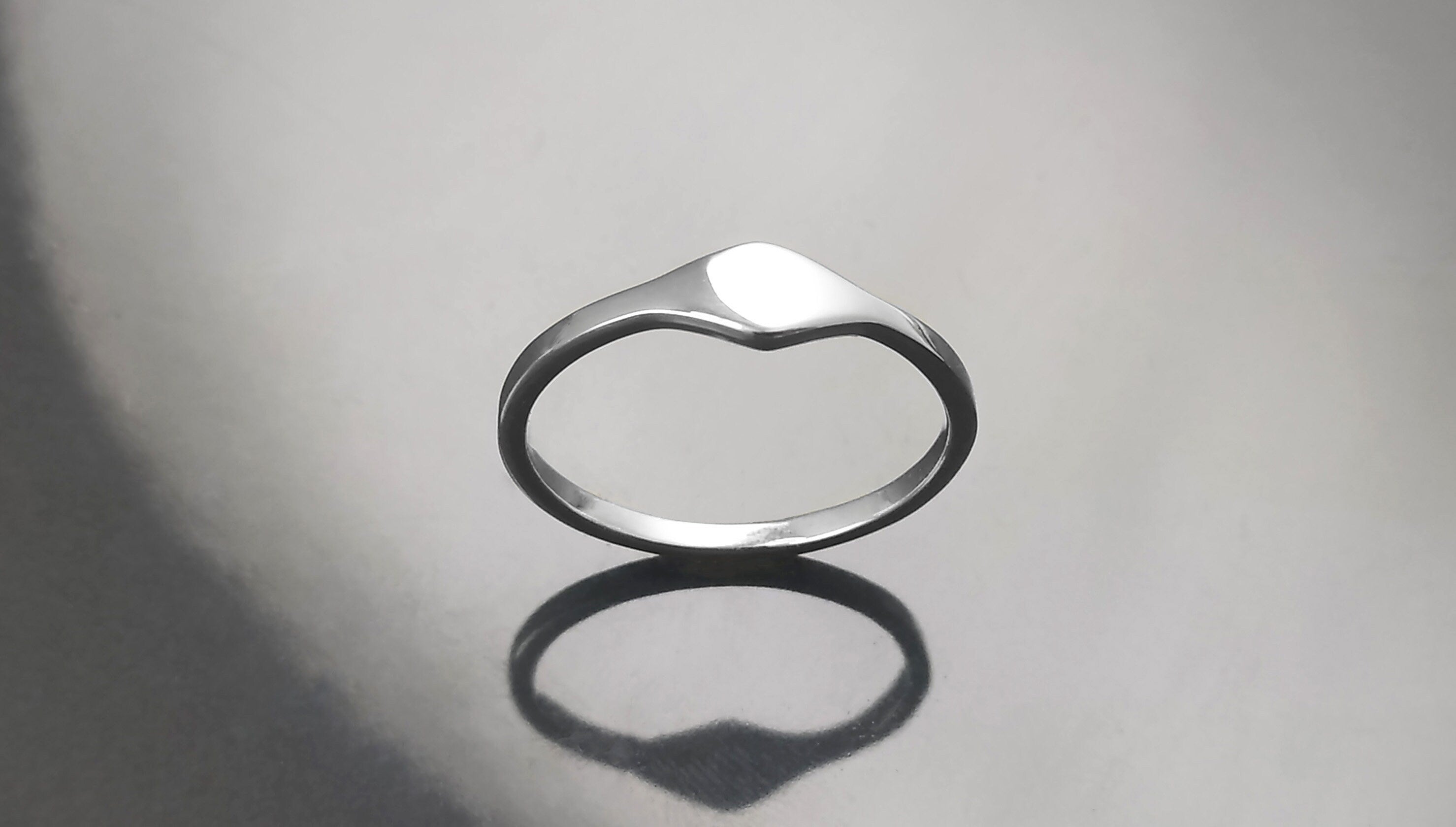 Stackable Curved Ring by KRAMIKE • Sterling Silver • Minimalist Stacking Wave Band • Engravable Initials Jewelry • Customizable Gift • KR684