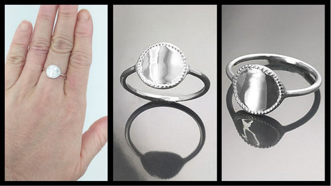 Initial Ring, Sterling Silver, Braided Round Initials Coin, Engraving Letters, Personalized engravable Letter Jewelry, Customizable Gift