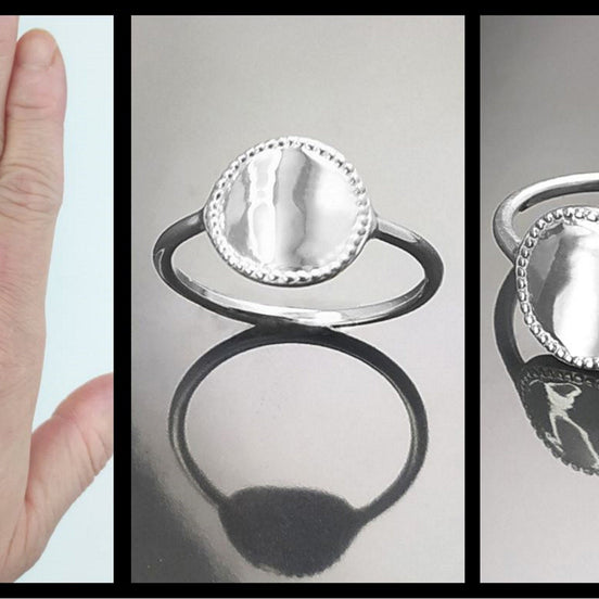 Initial Ring, Sterling Silver, Braided Round Initials Coin, Engraving Letters, Personalized engravable Letter Jewelry, Customizable Gift