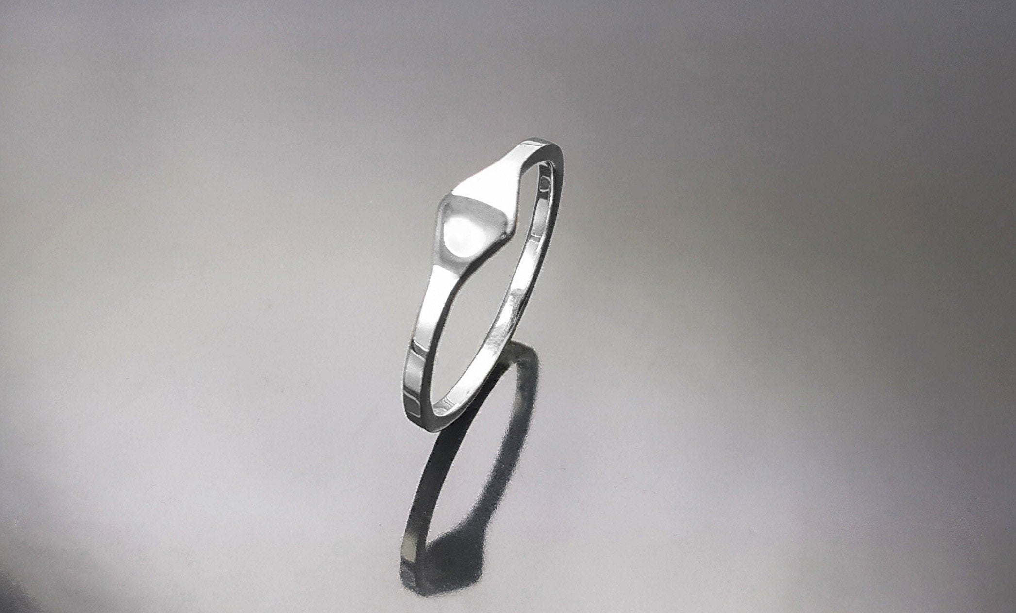 Stackable Curved Ring by KRAMIKE • Sterling Silver • Minimalist Stacking Wave Band • Engravable Initials Jewelry • Customizable Gift • KR684