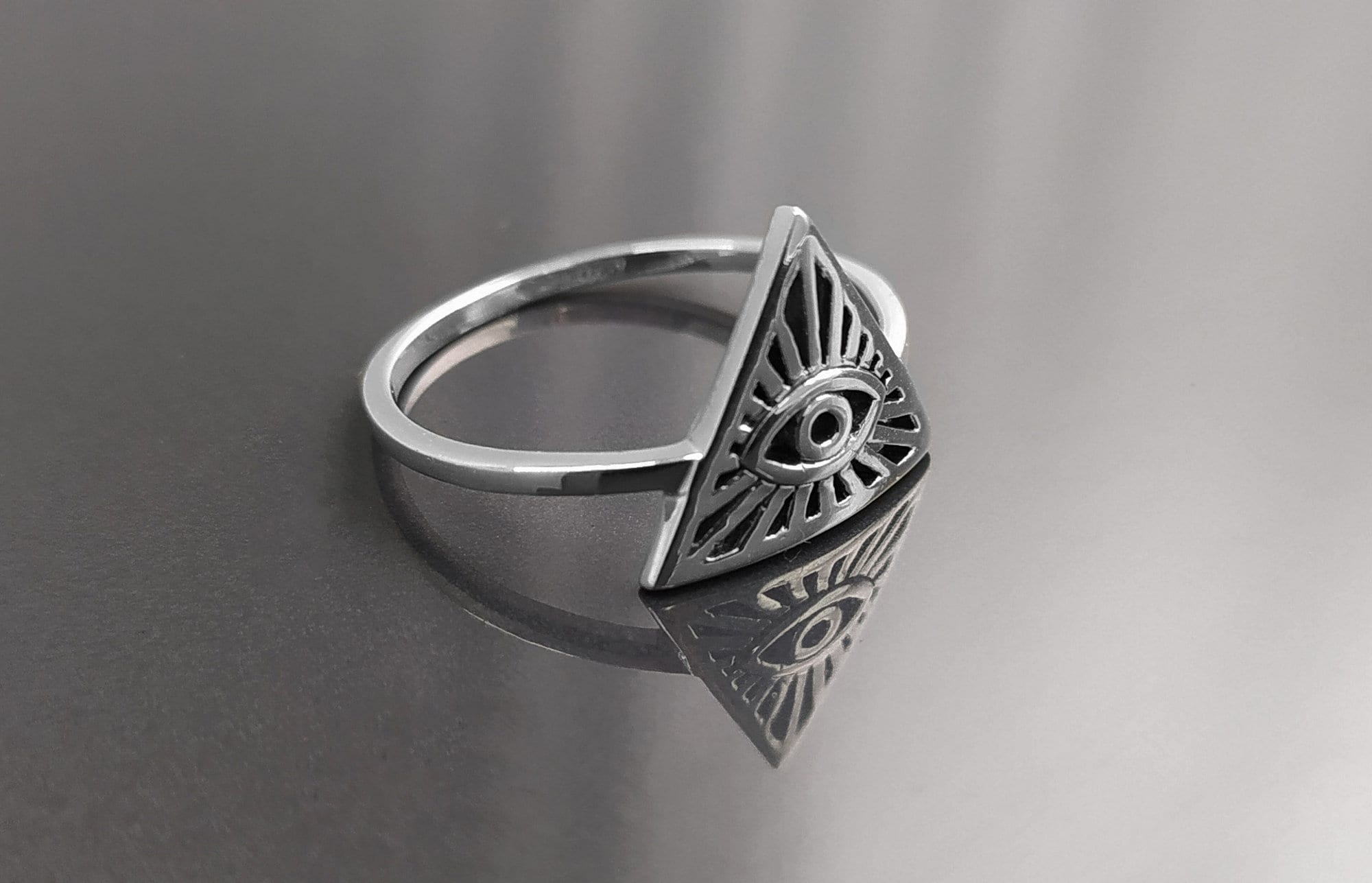 Eye Ring, Sterling Silver, All Seeing Omniscient Eye Jewelry, Eye of God, Tarot Ring, Eye of Providence, Magic Witch Amulet Protection