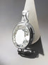 Oval White Pendant, Sterling Silver, Diamond Color Cubic Zirconia Cz , StatementModern Oval Pendant Necklace, Bold jewelry