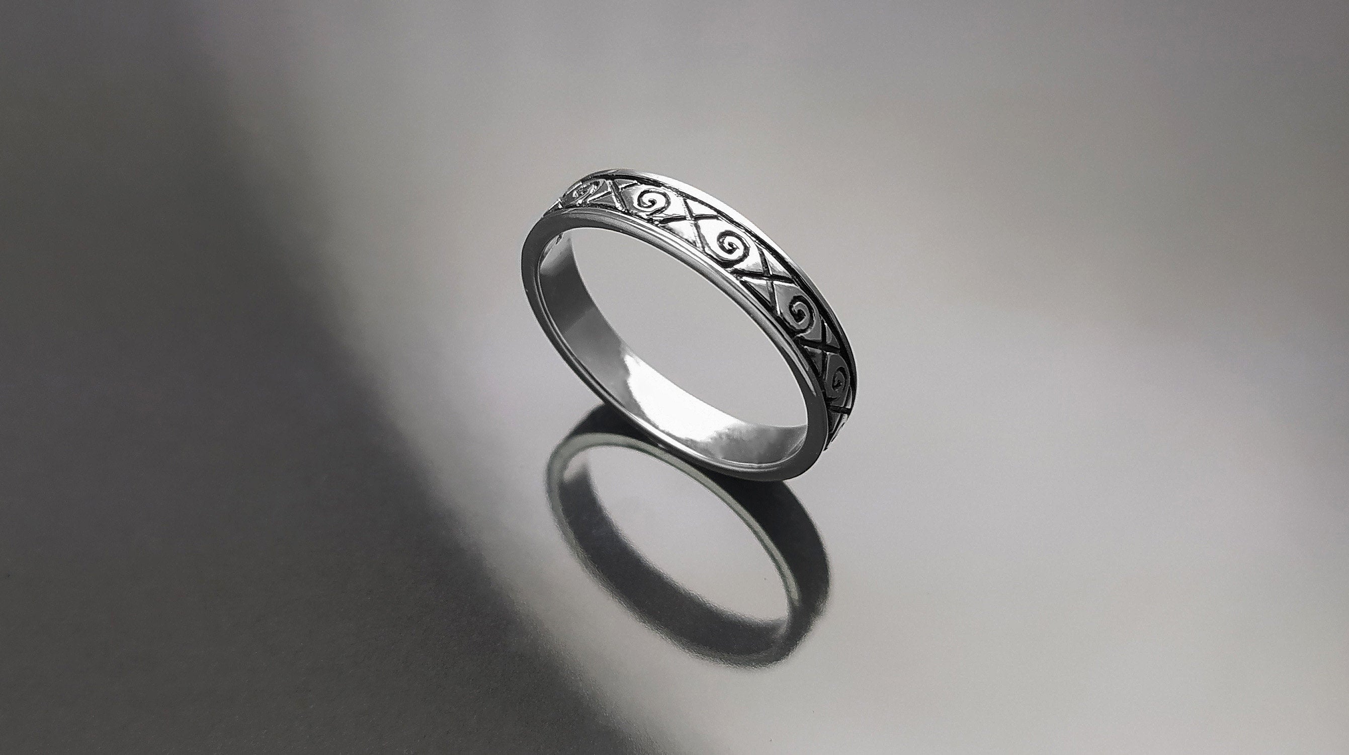 Viking Ring, Sterling Silver Unisex Ring, Original Norse Promise Ring, Alternative Wedding Jewelry, Mixt Tribal Band, Celtic Crossed Ring
