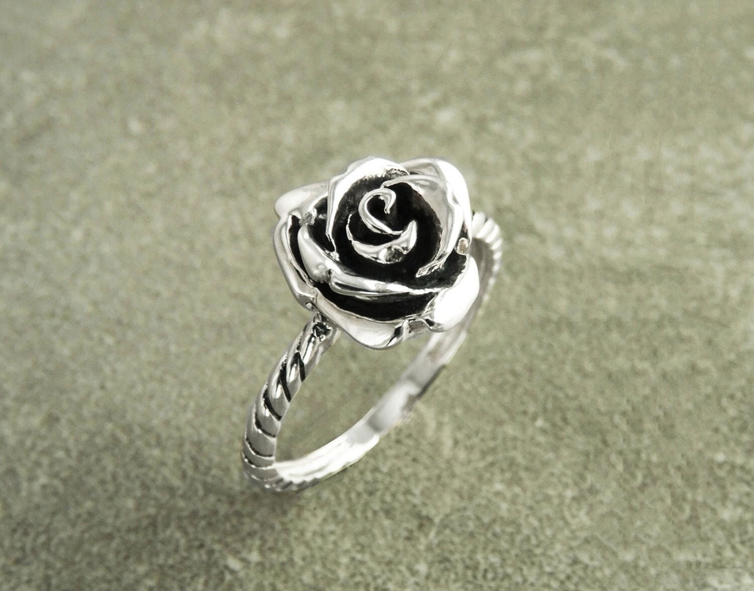 Rose Blossom Ring, Sterling Silver, Romantic Rose Flower, Engagement Ring, Handmade Rosebud Ring, Promise Jewelry, Valentine's Day Gifts
