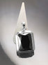Black rectangle pendant, sterling silver, Oversized big stone cz, big rectangle necklace, unisex man women gift