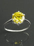 Solitaire Ring, Sterling Silver, 8mm Yellow Color (CZ) Stone, Modern promise jewelry Design, Women engagement gift