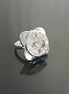 Statement Square Ring, Sterling Silver Ring, Unique Statement Silver Ring, Four-Leaf Clover Ring, set with a Majestic White, Cubic Zirconia.