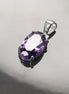 Purple stone pendant, sterling silver, classic oval amethyst violet color stone jewelry, minimalist everyday necklace, gift for her